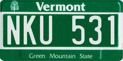 VT license plate NKU531