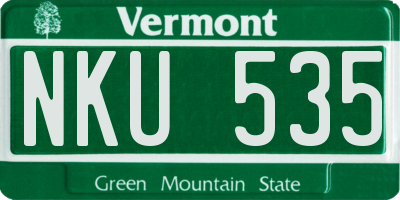 VT license plate NKU535