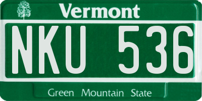 VT license plate NKU536