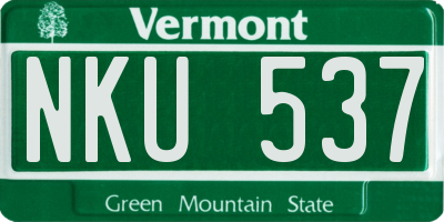 VT license plate NKU537