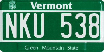 VT license plate NKU538