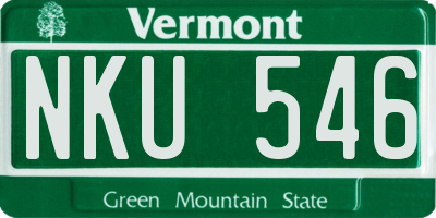 VT license plate NKU546