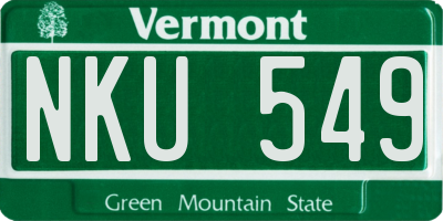 VT license plate NKU549