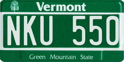 VT license plate NKU550