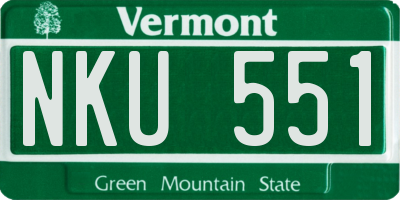 VT license plate NKU551