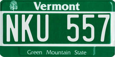 VT license plate NKU557
