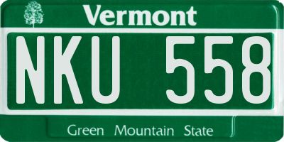 VT license plate NKU558