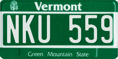 VT license plate NKU559