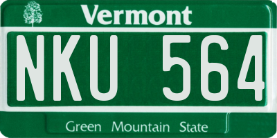 VT license plate NKU564