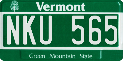 VT license plate NKU565