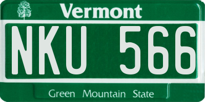 VT license plate NKU566