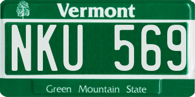 VT license plate NKU569