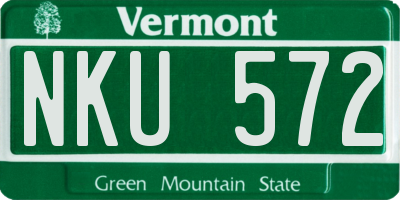 VT license plate NKU572