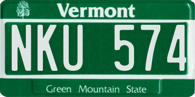 VT license plate NKU574