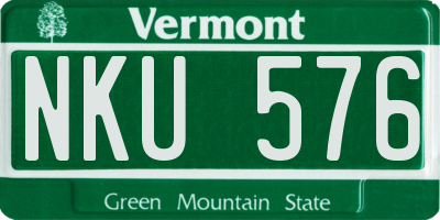 VT license plate NKU576