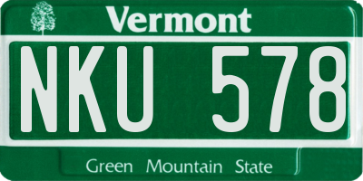 VT license plate NKU578