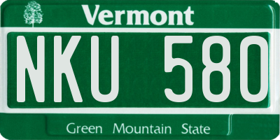 VT license plate NKU580