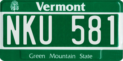 VT license plate NKU581
