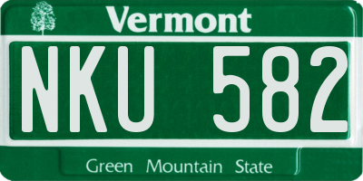 VT license plate NKU582