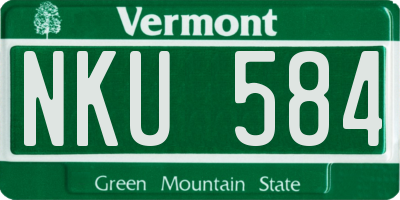 VT license plate NKU584
