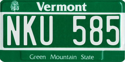 VT license plate NKU585