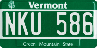 VT license plate NKU586
