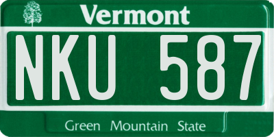 VT license plate NKU587