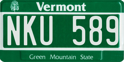 VT license plate NKU589