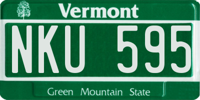 VT license plate NKU595