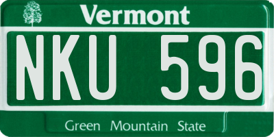 VT license plate NKU596