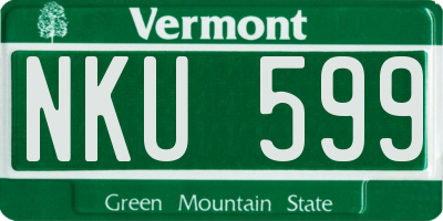 VT license plate NKU599