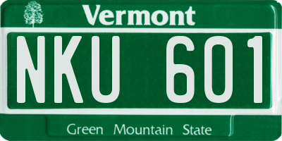 VT license plate NKU601