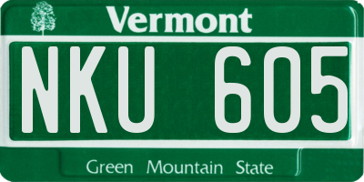 VT license plate NKU605