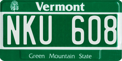 VT license plate NKU608