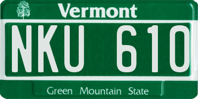 VT license plate NKU610