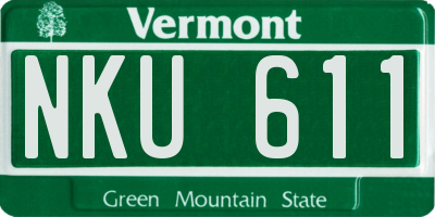 VT license plate NKU611