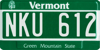 VT license plate NKU612