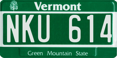 VT license plate NKU614