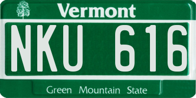 VT license plate NKU616