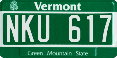 VT license plate NKU617