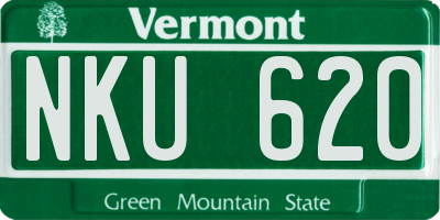 VT license plate NKU620