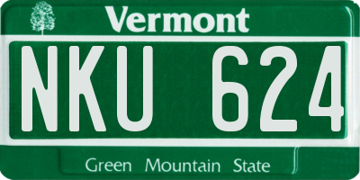 VT license plate NKU624