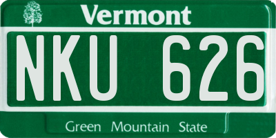 VT license plate NKU626