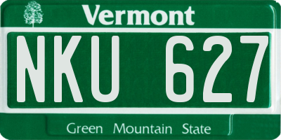 VT license plate NKU627