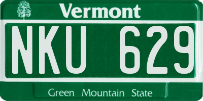 VT license plate NKU629