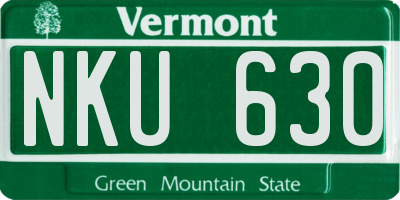 VT license plate NKU630