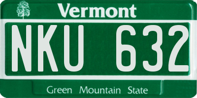 VT license plate NKU632
