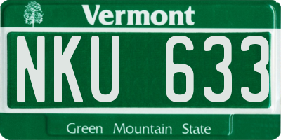 VT license plate NKU633