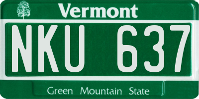 VT license plate NKU637