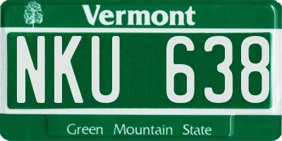 VT license plate NKU638